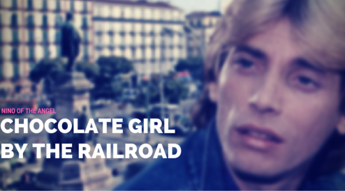 Chocolate girl by the railroad